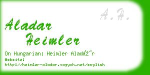 aladar heimler business card